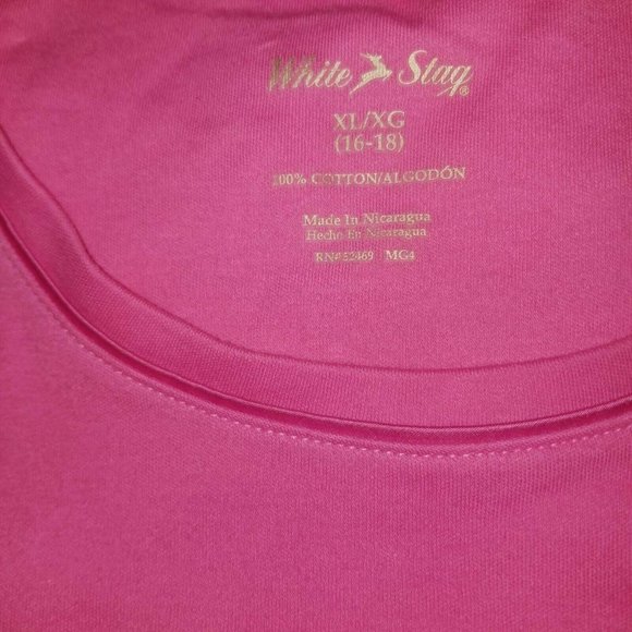 NWT White Stag Women's Pink Crew Neck Short Sleeve Cotton Shirt Top Size XL - Picture 2 of 4